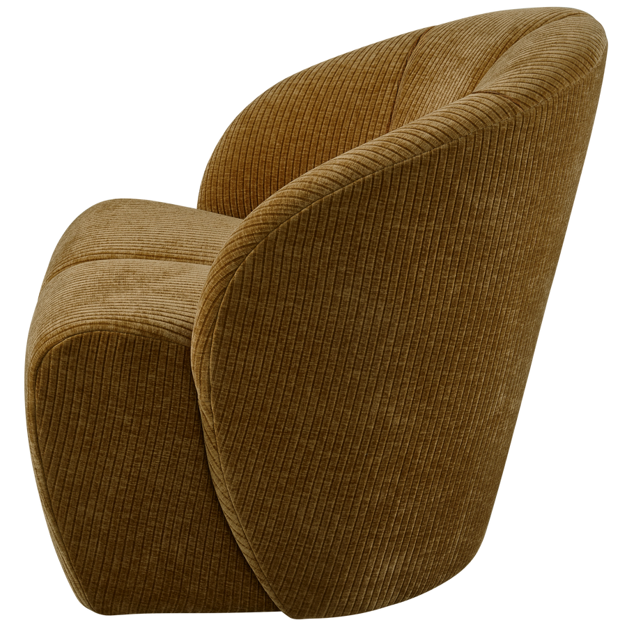 Mojo draaifauteuil ribstof honinggeel