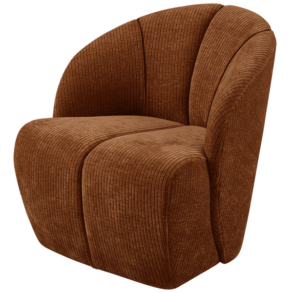 Mojo draaifauteuil ribstof roestbruin
