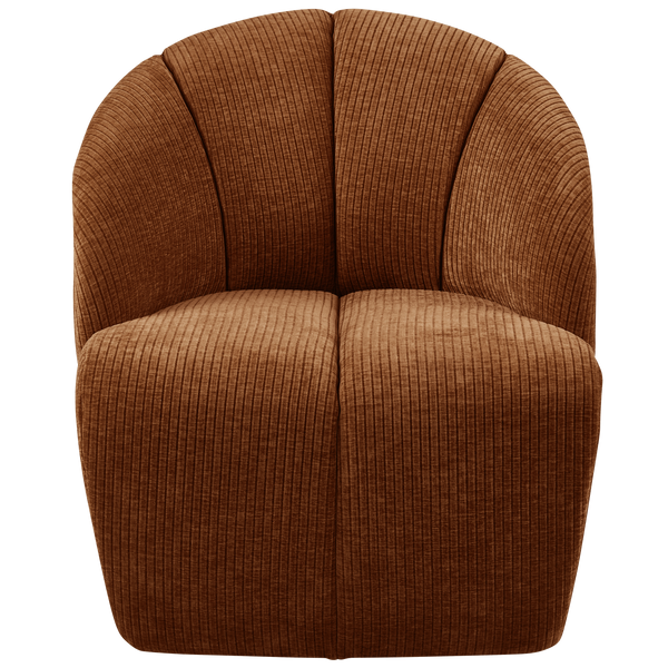 Mojo draaifauteuil ribstof roestbruin