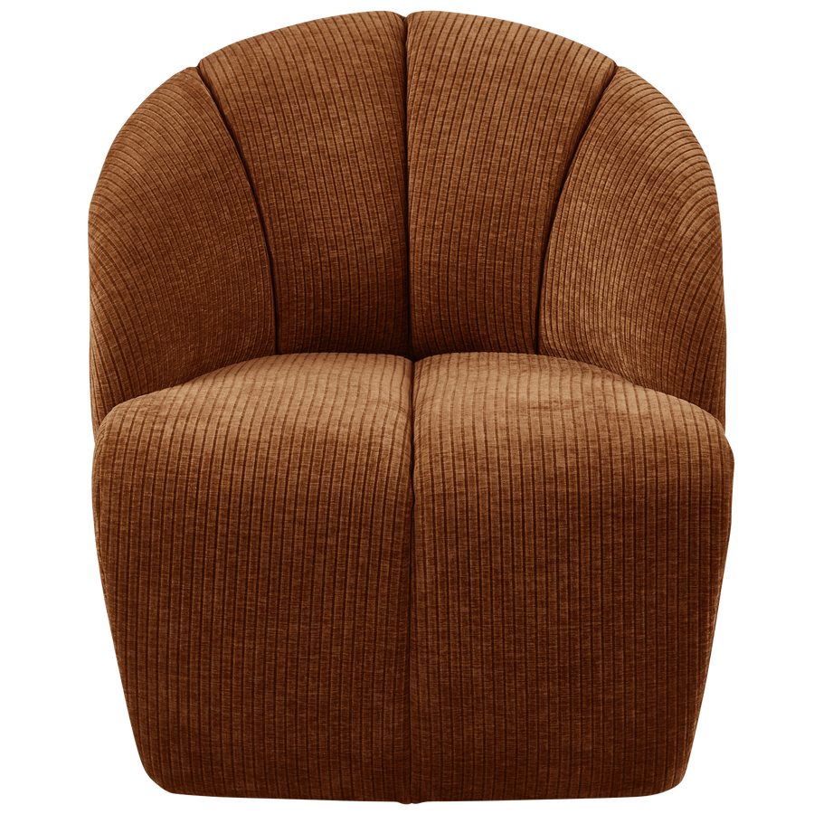 Mojo draaifauteuil ribstof roestbruin