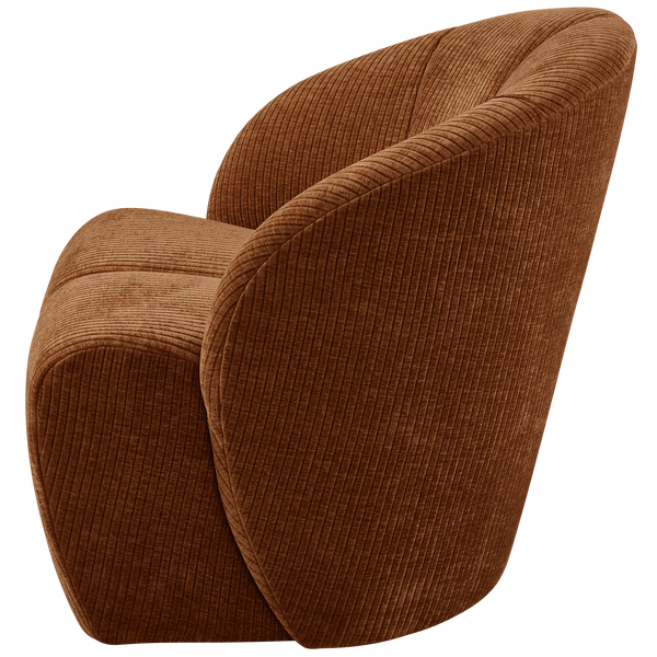 Mojo draaifauteuil ribstof roestbruin