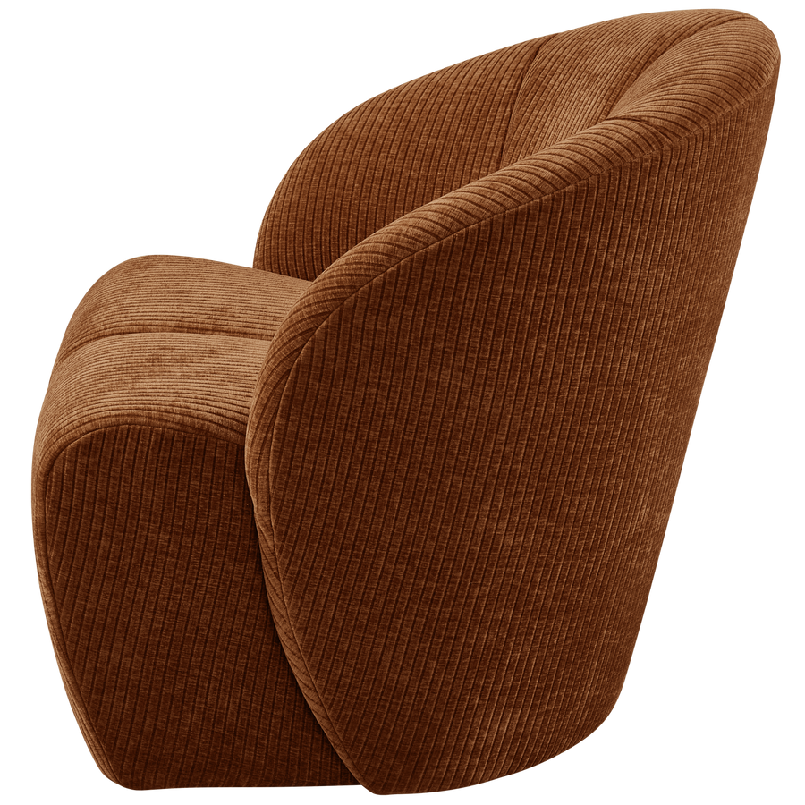 Mojo draaifauteuil ribstof roestbruin