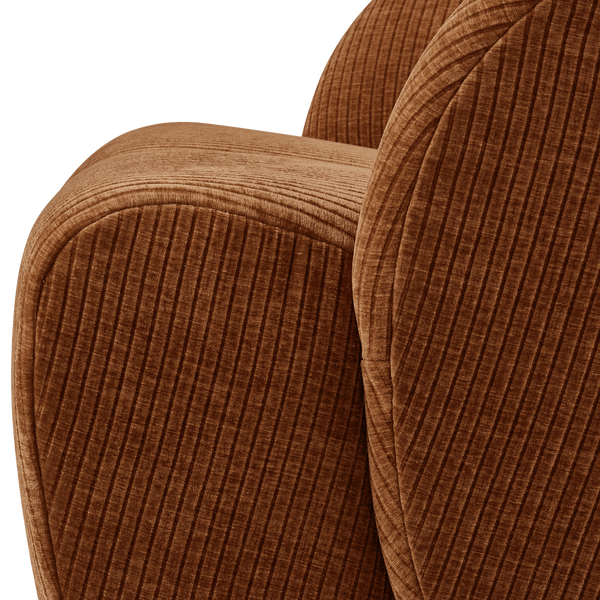 Mojo draaifauteuil ribstof roestbruin