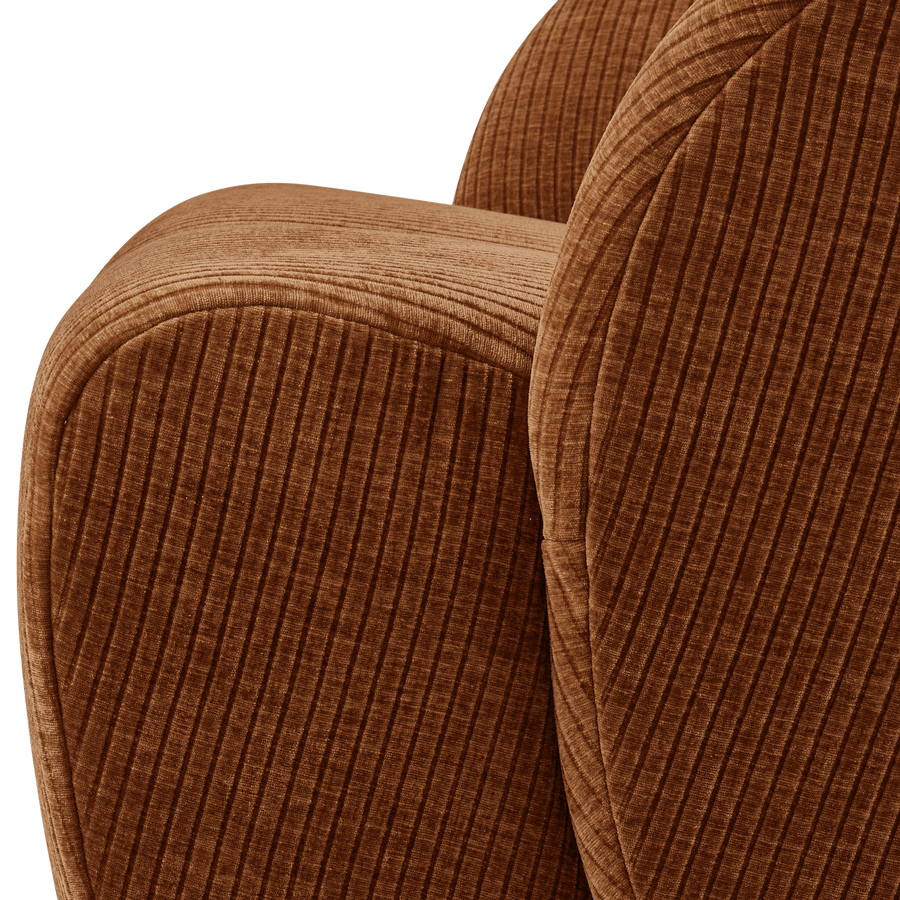 Mojo draaifauteuil ribstof roestbruin