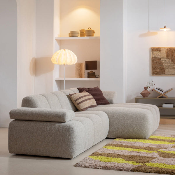 Mojo chaise longue bank rechts boucle beige melange