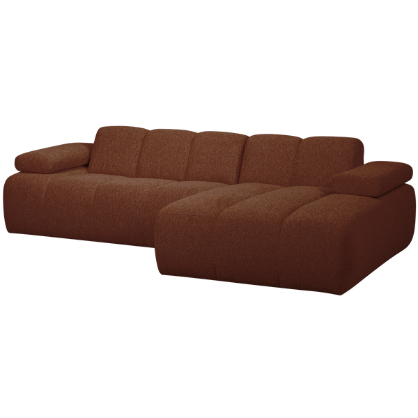 Mojo chaise longue bank rechts boucle roestbruin melange