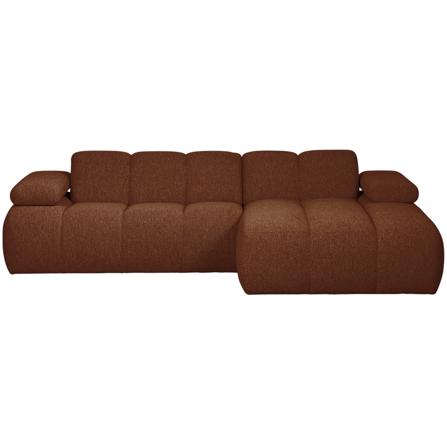 Mojo chaise longue bank rechts boucle roestbruin melange