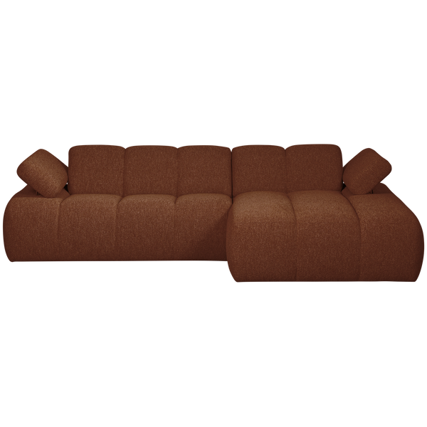 Mojo chaise longue bank rechts boucle roestbruin melange