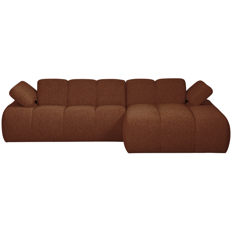 Mojo chaise longue bank rechts boucle roestbruin melange
