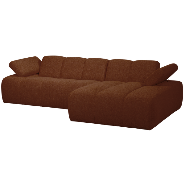 Mojo chaise longue bank rechts boucle roestbruin melange
