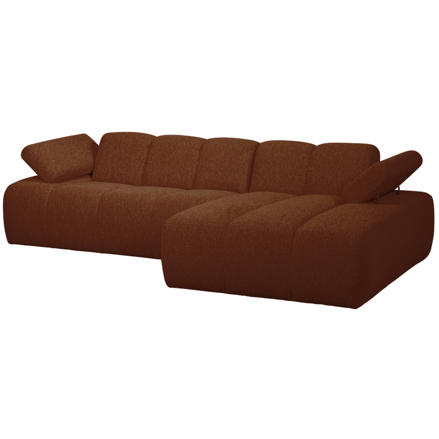 Mojo chaise longue bank rechts boucle roestbruin melange