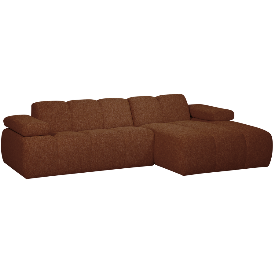Mojo chaise longue bank rechts boucle roestbruin melange