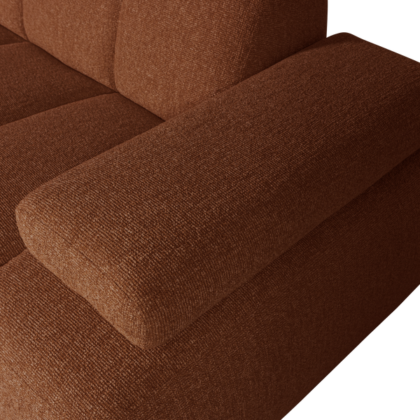 Mojo chaise longue bank rechts boucle roestbruin melange