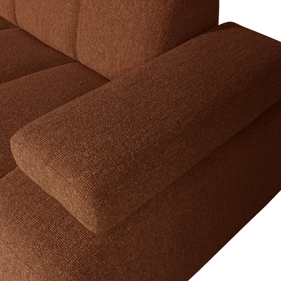 Mojo chaise longue bank rechts boucle roestbruin melange