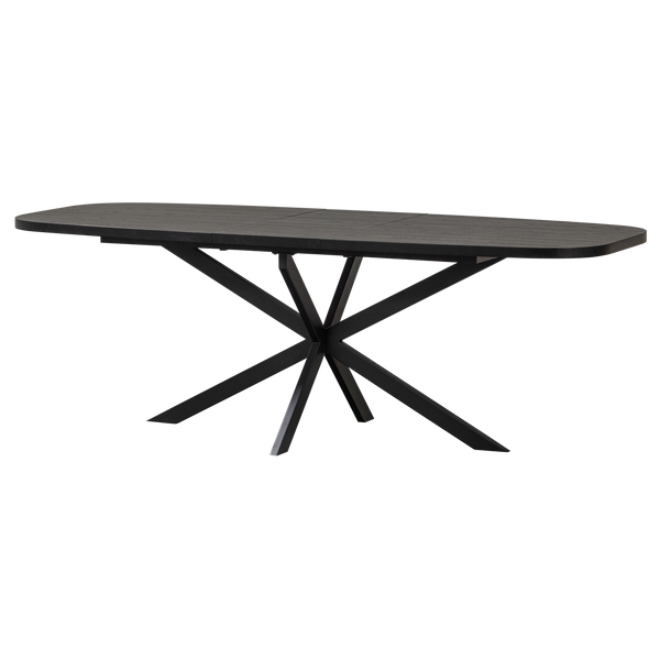 Arros eettafel uitschuifbaar 180-220x90 cm mdf zwart