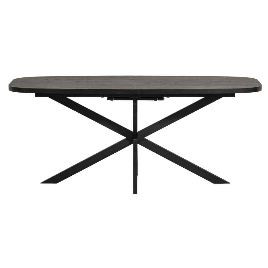 Arros eettafel uitschuifbaar 180-220x90 cm mdf zwart