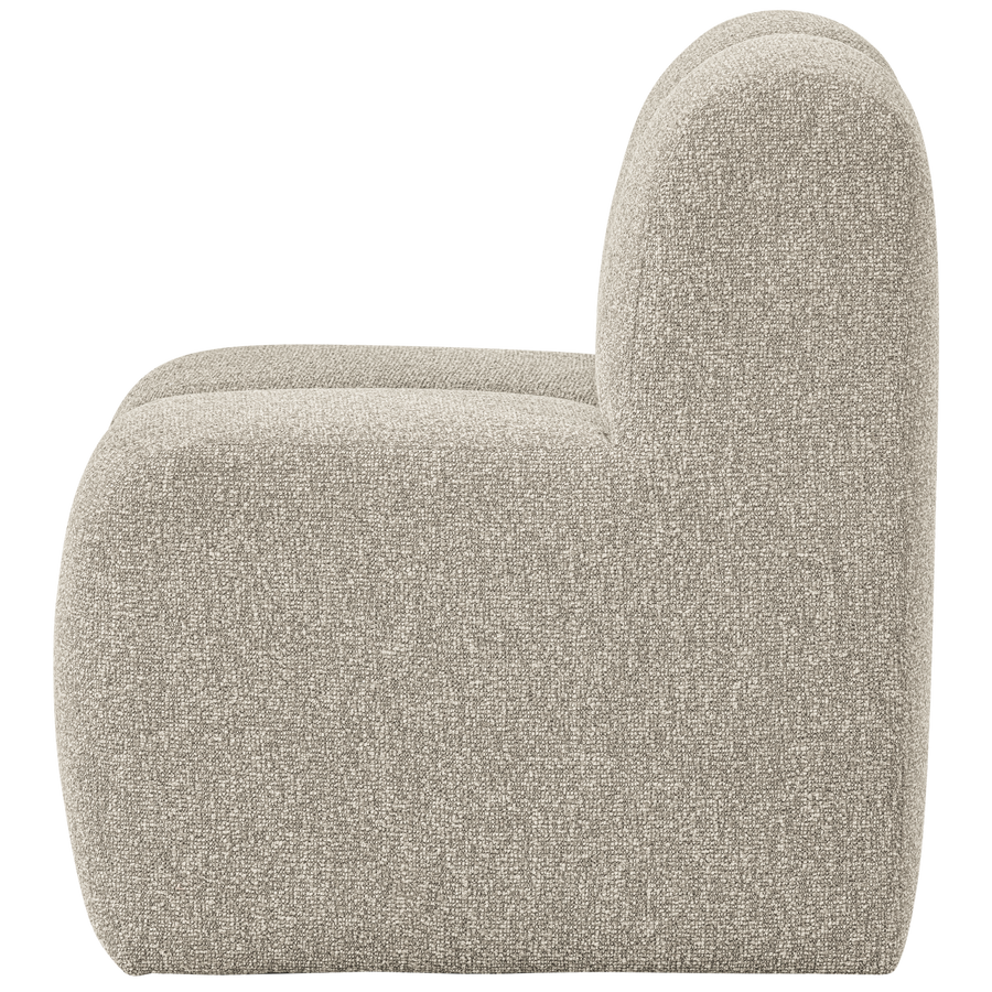 MOJO EETBANK 84 CM MET RUGLEUNING BOUCLE BEIGE MELANGE