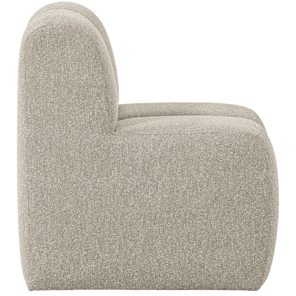 MOJO EETBANK 84 CM MET RUGLEUNING BOUCLE BEIGE MELANGE