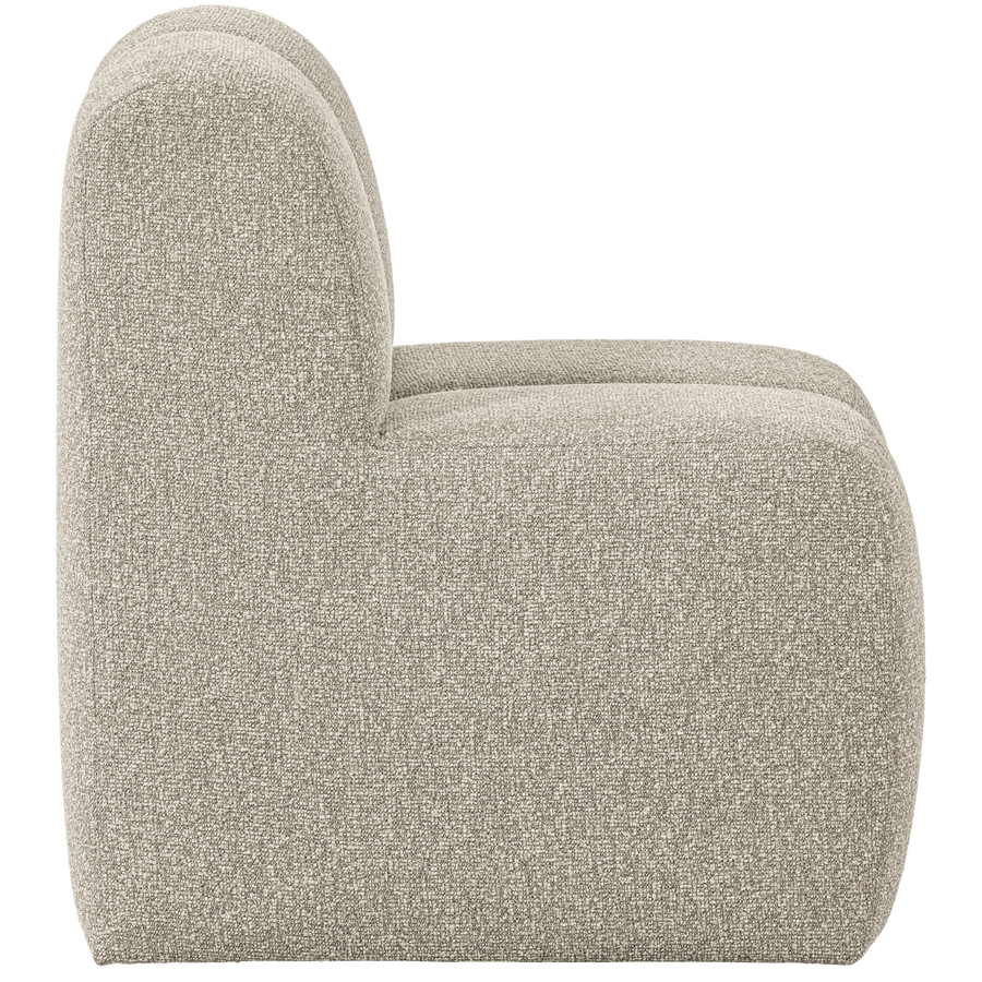 MOJO EETBANK 84 CM MET RUGLEUNING BOUCLE BEIGE MELANGE