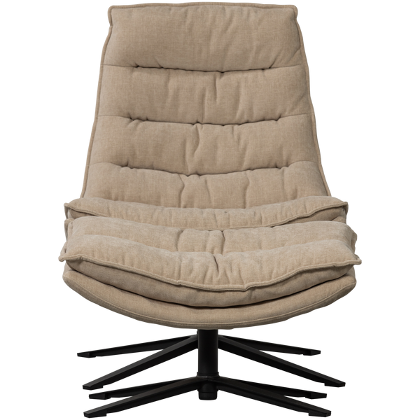 Kube draaifauteuil met hocker naturel