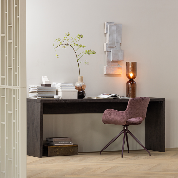 ELIVA EETKAMERSTOEL STRUCTURE VELVET PAARS - SET VAN 2