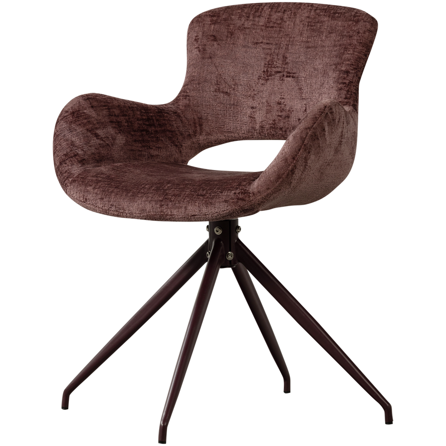 ELIVA EETKAMERSTOEL STRUCTURE VELVET PAARS - SET VAN 2
