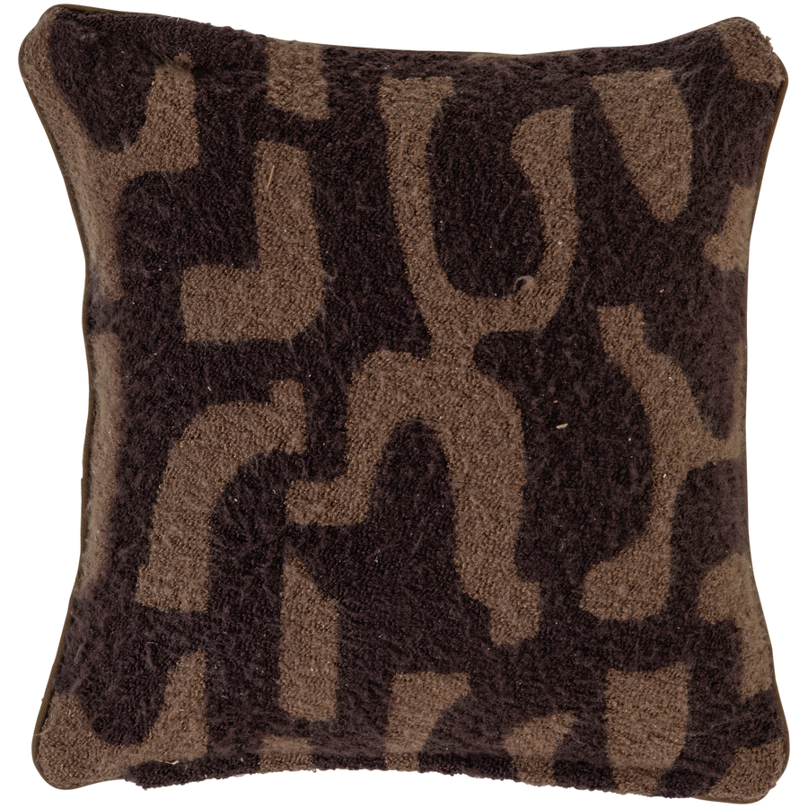 Fayden sierkussen chenille bruin/naturel - set van 3