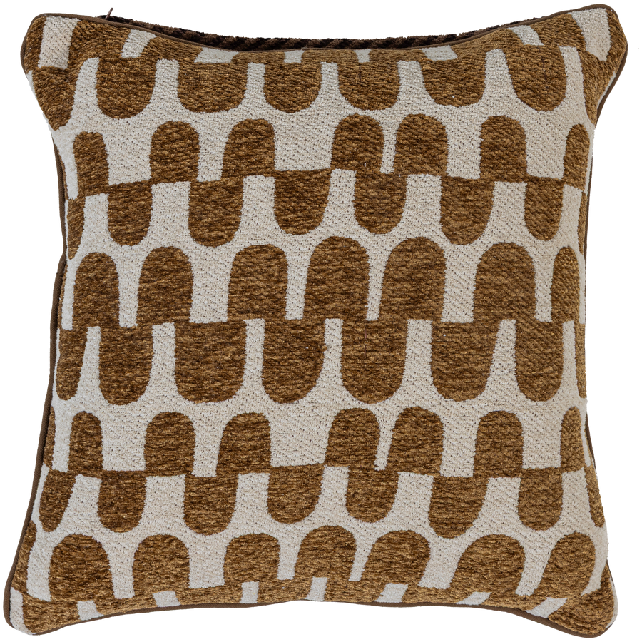 Fayden sierkussen chenille bruin/naturel - set van 3