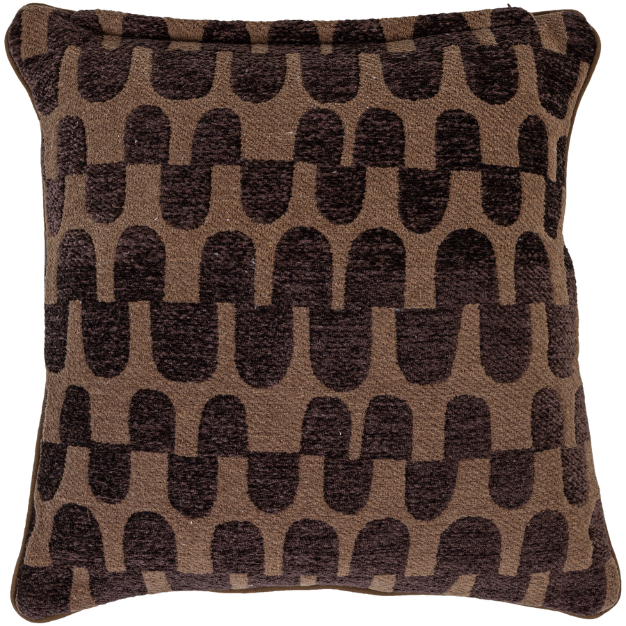 Fayden sierkussen chenille bruin/naturel - set van 3