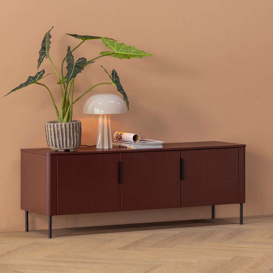 Gunnar tv-meubel 154 cm grenen bordeauxrood