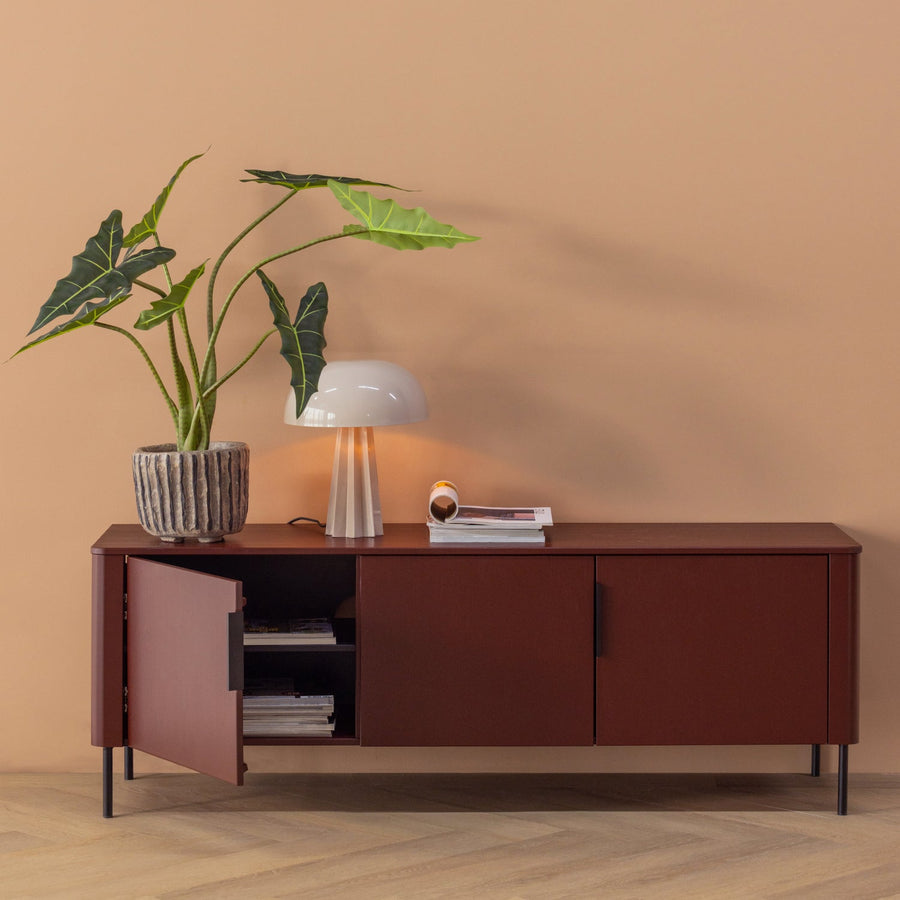 Gunnar tv-meubel 154 cm grenen bordeauxrood