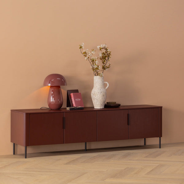 Gunnar tv-meubel 200 cm grenen bordeauxrood