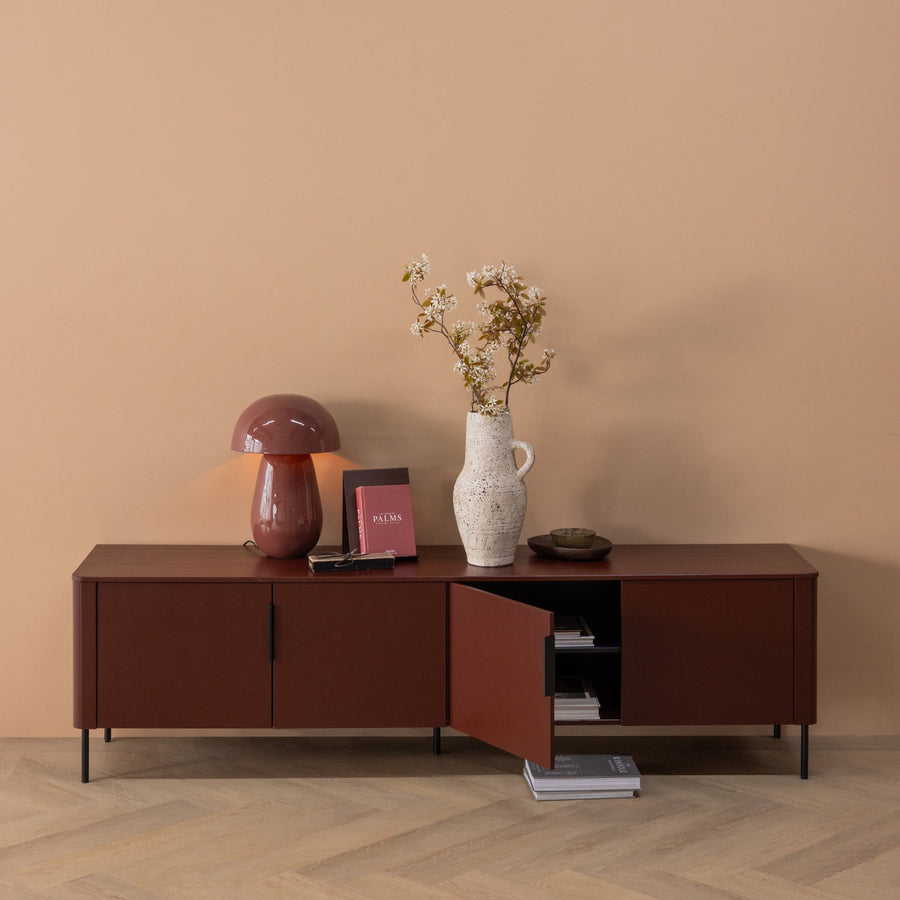 Gunnar tv-meubel 200 cm grenen bordeauxrood
