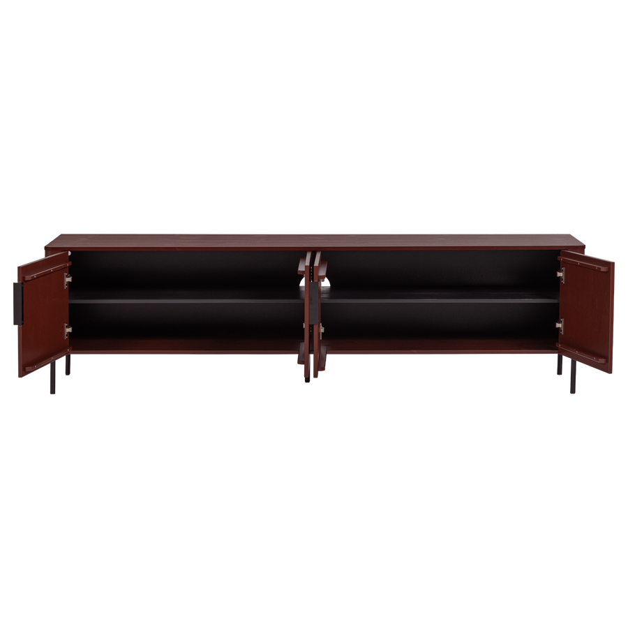 Gunnar tv-meubel 200 cm grenen bordeauxrood