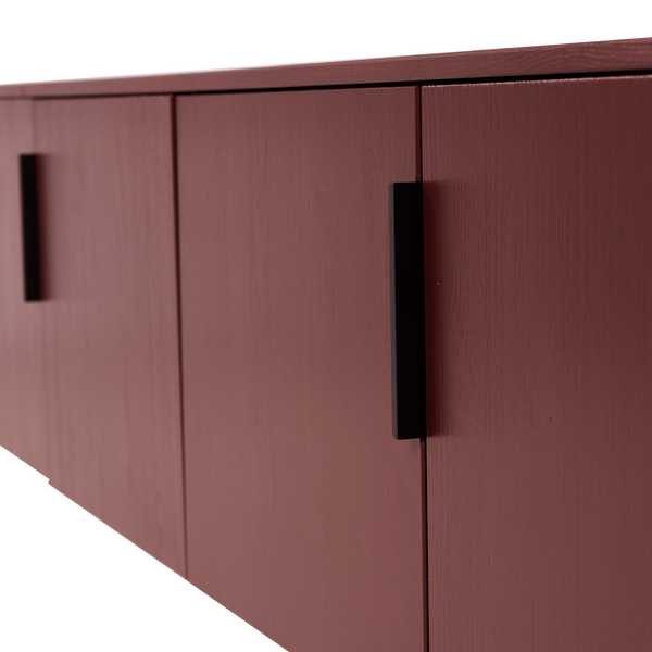 Gunnar tv-meubel 200 cm grenen bordeauxrood