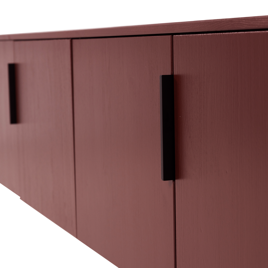 Gunnar tv-meubel 200 cm grenen bordeauxrood