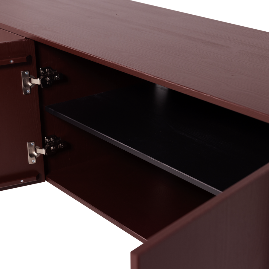 Gunnar tv-meubel 200 cm grenen bordeauxrood