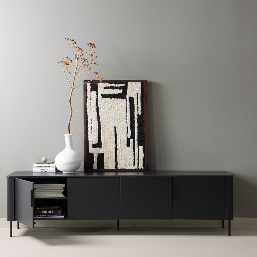 Gunnar tv-meubel 200 cm grenen matzwart