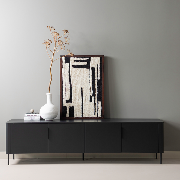 Gunnar tv-meubel 200 cm grenen matzwart