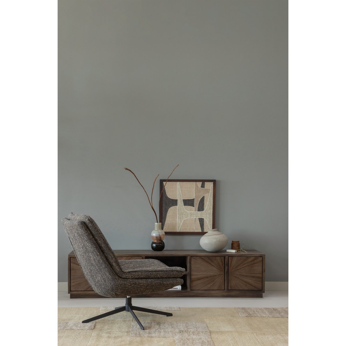MILARO DRAAIFAUTEUIL BRUIN MELANGE