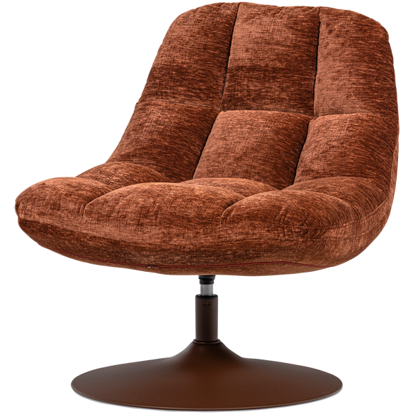 Elvi draaifauteuil chenille structuur roestbruin