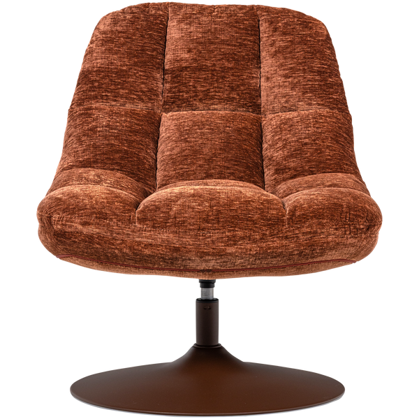 Elvi draaifauteuil chenille structuur roestbruin