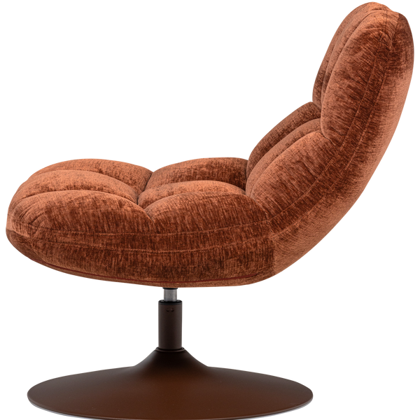 Elvi draaifauteuil chenille structuur roestbruin