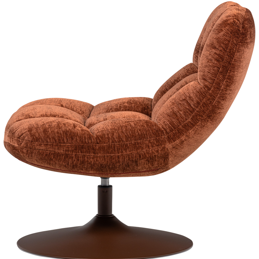 Elvi draaifauteuil chenille structuur roestbruin