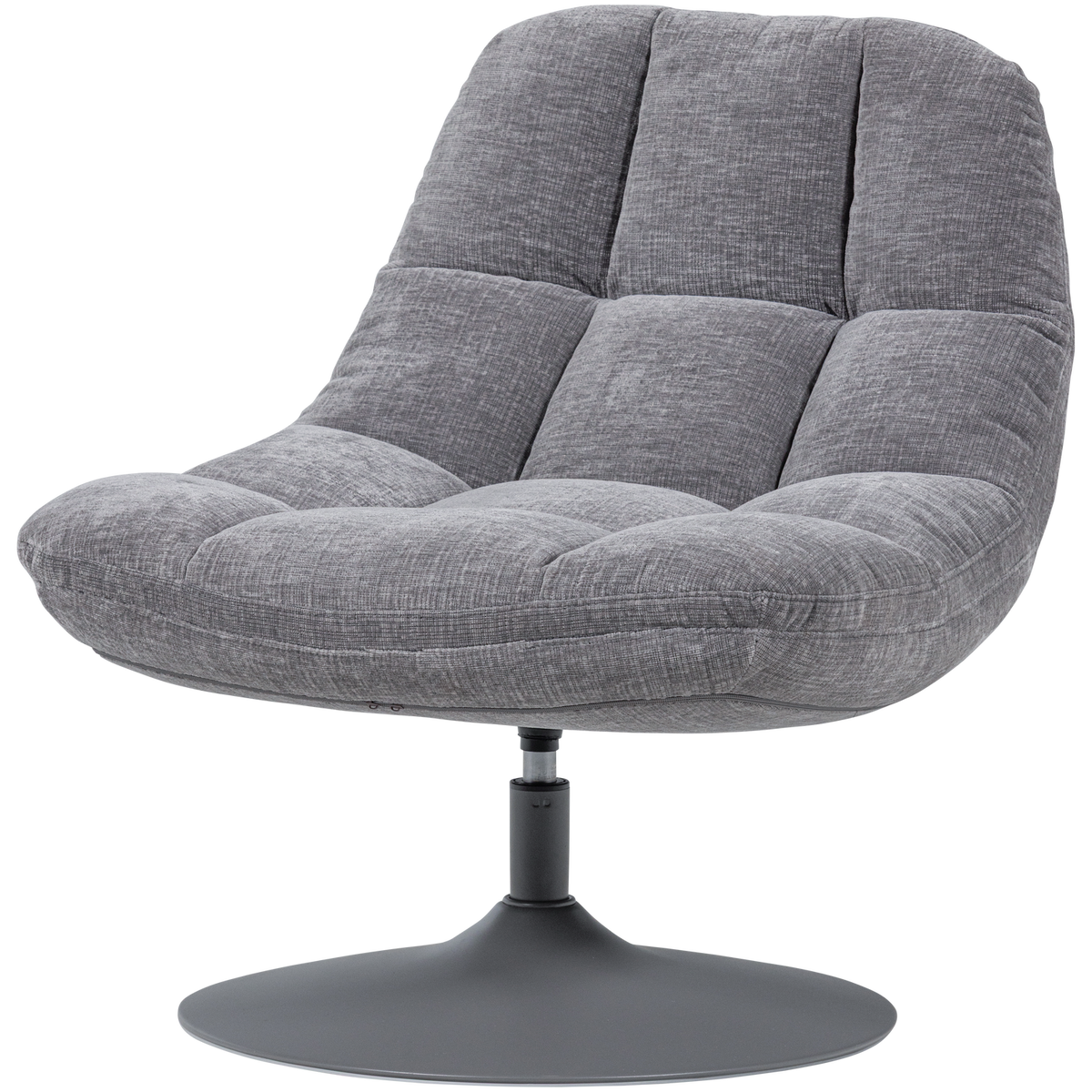 Elvi draaifauteuil chenille structuur lichtgrijs