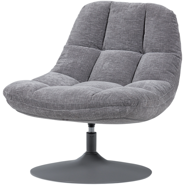 Elvi draaifauteuil chenille structuur lichtgrijs