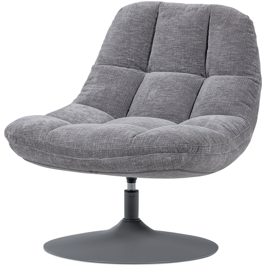 Elvi draaifauteuil chenille structuur lichtgrijs