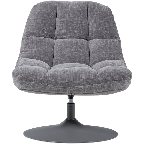 Elvi draaifauteuil chenille structuur lichtgrijs