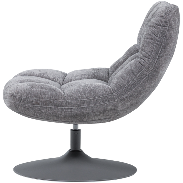 Elvi draaifauteuil chenille structuur lichtgrijs