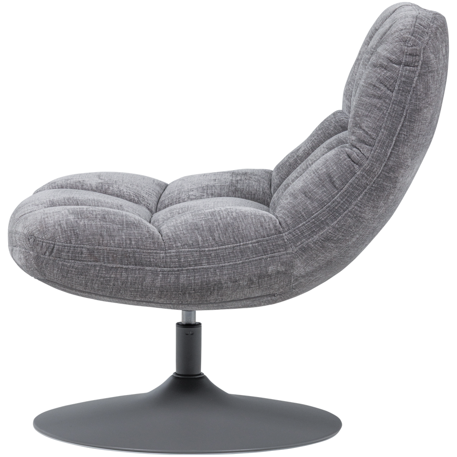 Elvi draaifauteuil chenille structuur lichtgrijs